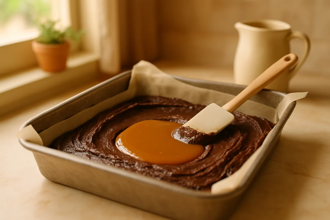 Gooey Caramel Brownies