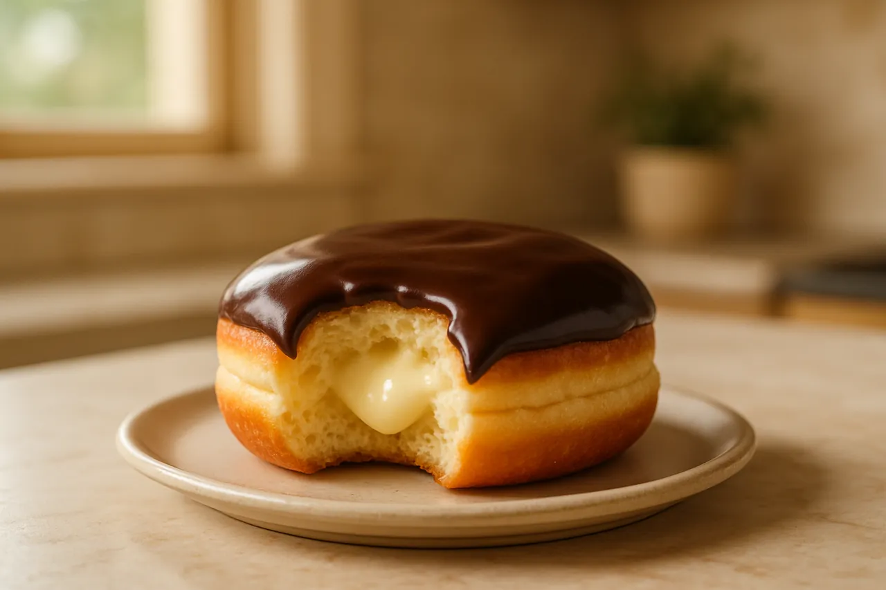 Homemade Boston Cream Doughnuts
