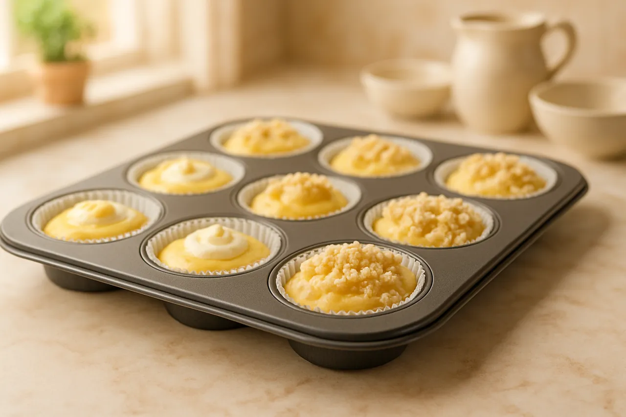 Lemon Cream Cheese Coffee Cake Muffins